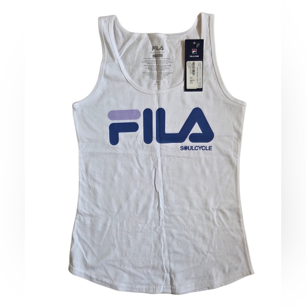 Fila Women's White and Purple Tank Top